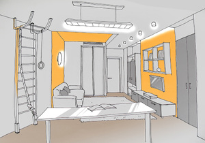 Заказать Блиц-дизайн интерьеров онлайн для людей строящих свой дом, квартиру в г. Мадрид  . Детская 18,8 м2